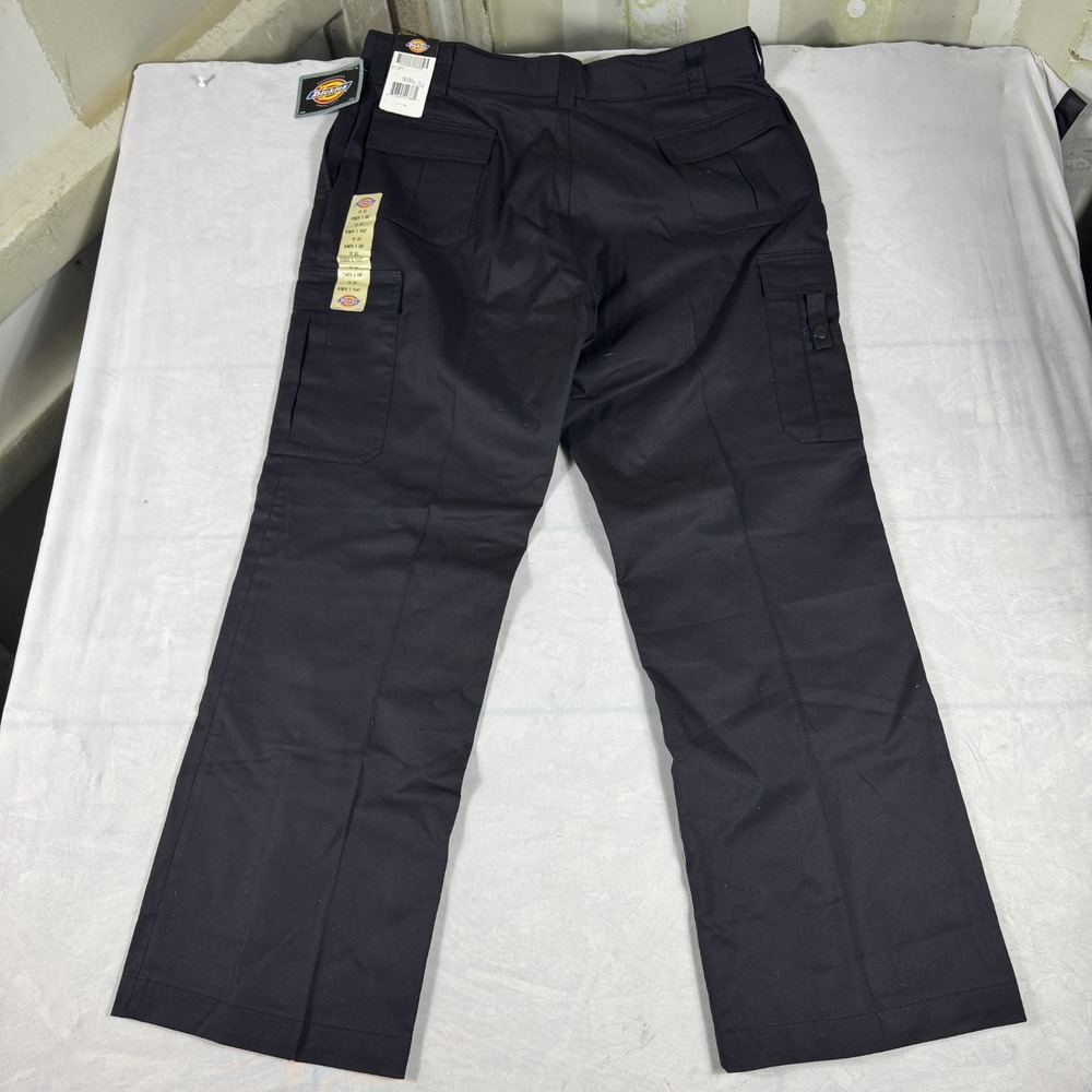 NWT Dickies Womens Work Cargo Pants Black‎ Flat Front Utility Pockets 18 UU